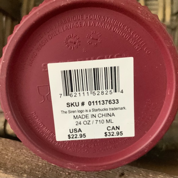 Starbucks 2022 Holiday Waxberry Blush Pink Ombre Studded Venti Tumbler 24 oz NEW - Picture 3 of 4